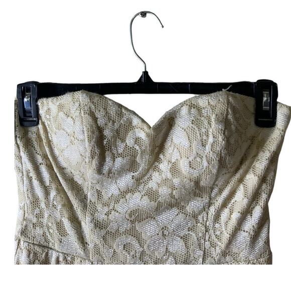 Vintage Nights By Teeze Me Dress 7/8 Sweatheart Floral Lace Bridesmaid Wedding - Picture 3 of 8